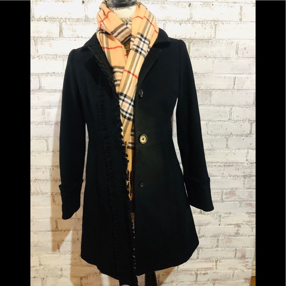 J. Crew Jackets & Blazers - J Crew 100 % wool Winter Coat Ruffle detailed